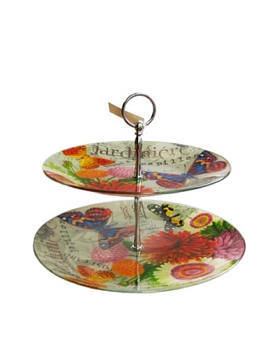 Bouquet De Fleur 2-Tier Serving Platter