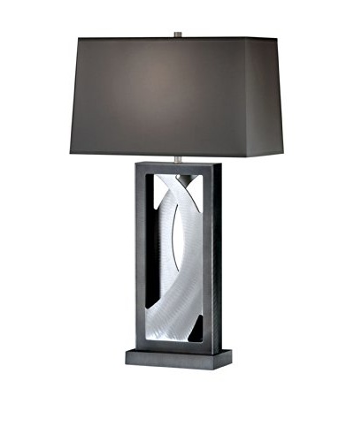 Nova Silver Wave Table Lamp, Brushed Aluminum