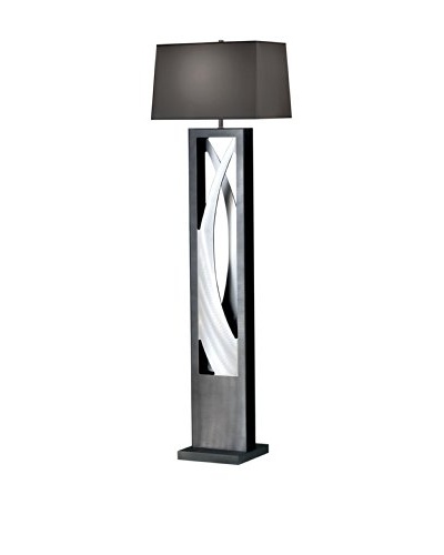 Nova Silver Wave Floor Lamp, Charcoal/Brushed Aluminum