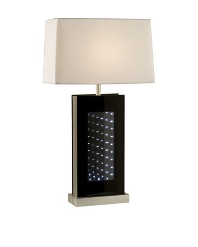 Nova Phantom Table Lamp, Black Glass/Brushed Aluminum