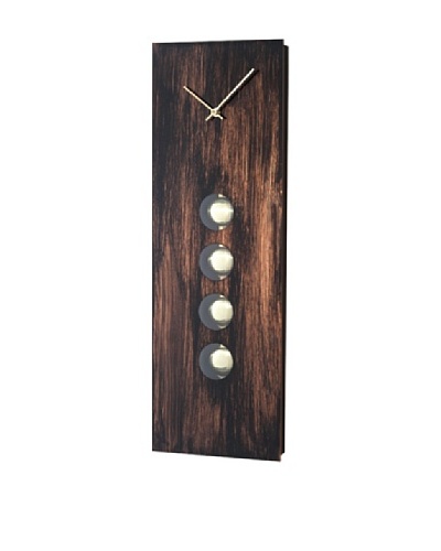 Nova Oakley Pendulum Wall Clock, Brushed Aluminum, Dark Brown