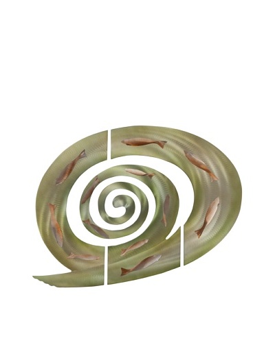Nova 3-Piece Tidal Swirl Wall Art, Green/Rust