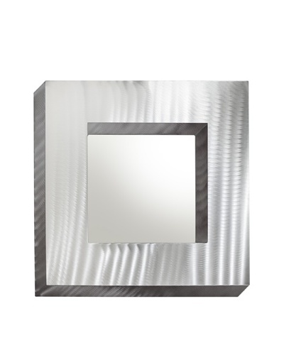 Nova Boxer Wall Mirror, Brushed Aluminum