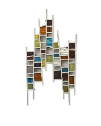 Nova Colored Windows, Wall Art-Brushed Steel Wire, Ground Steel, Multicolor