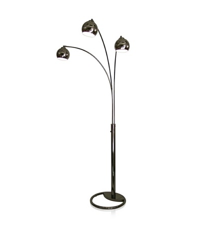 Nova Lighting Triplet 3-Light Arc Lamp, Black Nickel