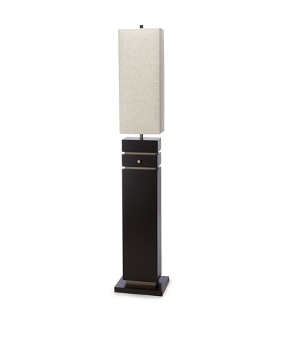 Nova Lighting Waterfall Floor Lamp, Dark Brown/Nickel/Oatmeal