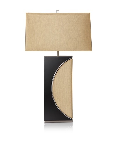 Nova Lighting Half Moon Table Lamp, Dark Brown/Silver/Etruscan Gold