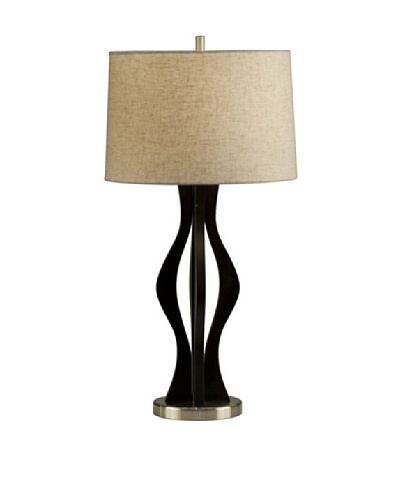 Nova Lighting Odense Table Lamp, Pecan and Brushed Nickel