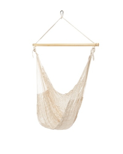 NOVICA Cotton Rope Hammock Swing, Deserted Beach