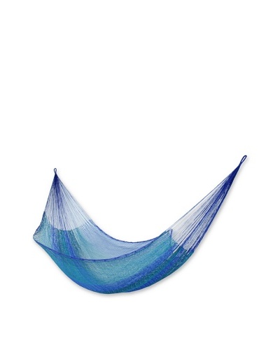 NOVICA Rope Hammock, Cool Lagoon