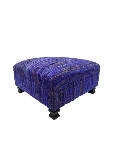 nuLOOM Contemporary Rainbow Sari Silk Ottoman