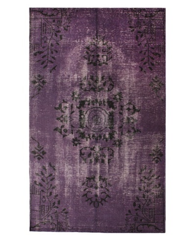 nuLOOM Hand-Knotted Overdyed Style Area Rug, Purple, 5′ x 8′