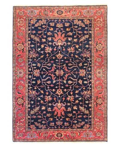 nuLOOM Hand-knotted Heriz Style Area Rug [Navy/Red]