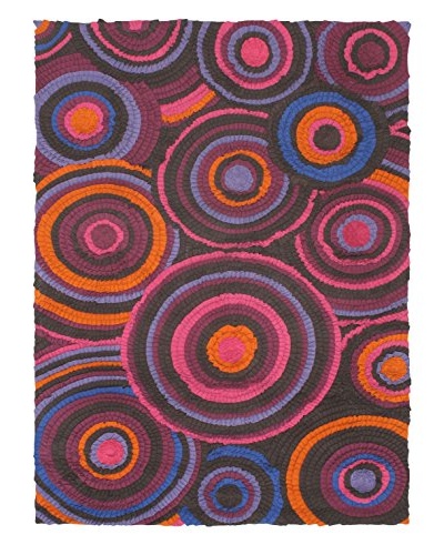 Oak Rugs Hand-Made Eternity Bold Wool Rug, Pink, 5' 8 x 7' 9