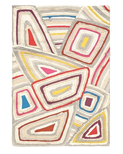 Oak Rugs Hand-Made Eternity Bold Wool Rug, Cream/Grey, 5' 5 x 7' 9