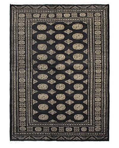 Oak Rugs Hand-Knotted Finest Peshawar Bokhara Wool Rug, Black, 5′ 6″ x 7′ 8″