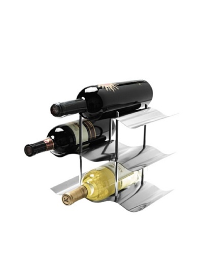 Oggi 9-Bottle Stainless Steel Wine Rack