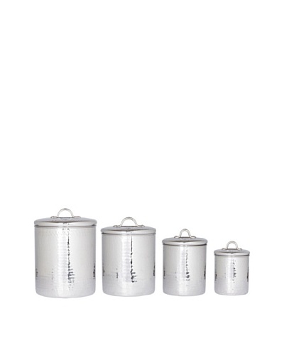 Old Dutch International Stainless Steel Hammered 4-Piece Canister Set