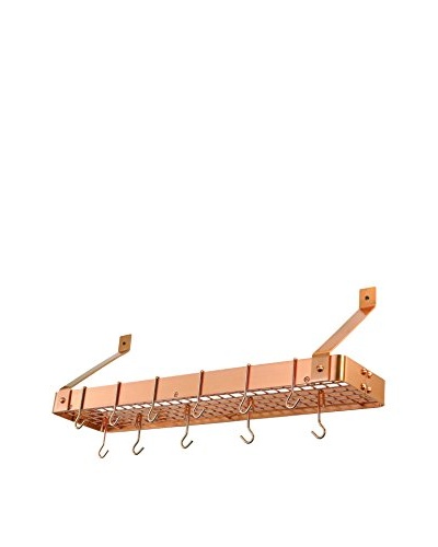 Old Dutch International Gridded 12-Hook Satin Copper Bookshelf Rack