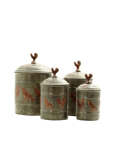Old Dutch International 4-Piece Rooster Canister Set