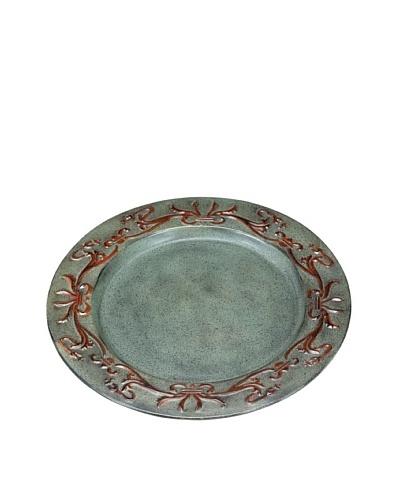 Old Dutch International Art Nouveau 13″ Plate Charger Plate, Verdigris/Coppertone