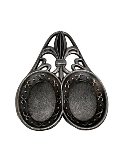 Old Dutch International Antique Pewter Fleur-de-Lis Double Spoon Rest