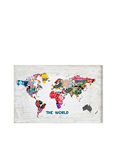 Oliver Gal Hipster Mapa Mundi Canvas Art