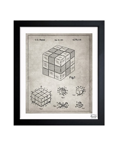 Oliver Gal 'Spatial Logical Toy, 1983- Gray' Framed Print