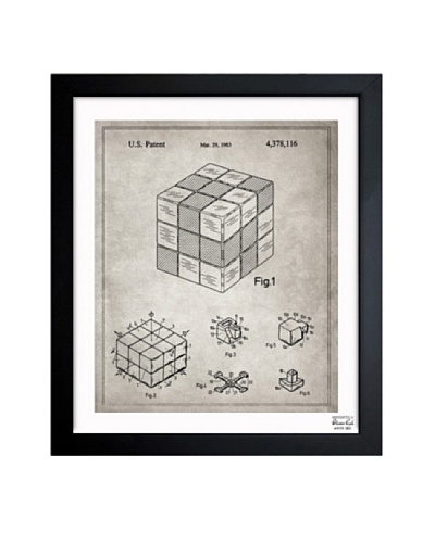 Oliver Gal 'Spatial Logical Toy, 1983- Gray' Framed Print