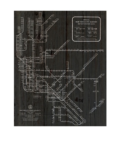 Oliver Gal 'New York Subway Map 1958' American Reclaimed Wood Wall ArtAs You See