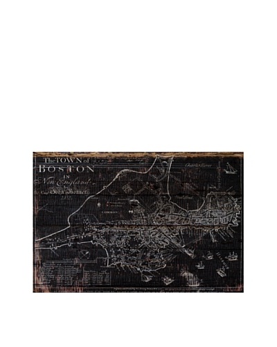 Oliver Gal ‘Town of Boston Map 1722’ American Reclaimed Wood Wall Art