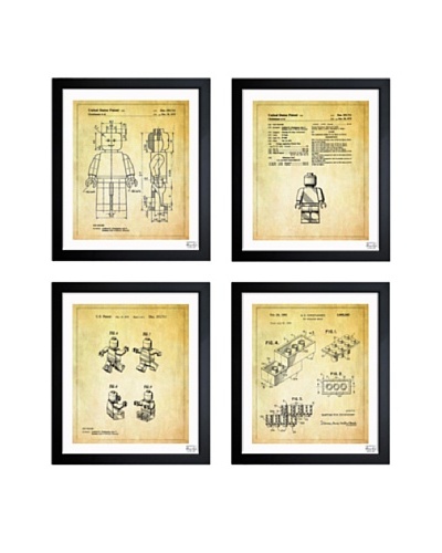 Oliver Gal 'Lego Toys Pack of Four' Framed Print