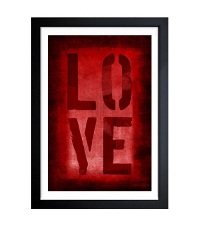 Oliver Gal Four Red Letters Framed Art