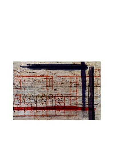 Oliver Gal ‘Paris Dadaiste Revision Rouge’ American Reclaimed Wood Wall Art