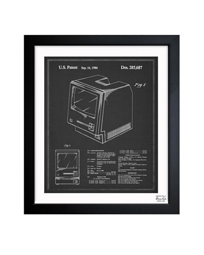 Oliver Gal ‘Apple Macintosh 128K 1986 – Noir’ Framed Print