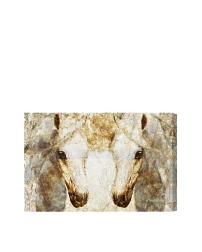 Oliver Gal “Gold Stallions” Giclée Canvas Print