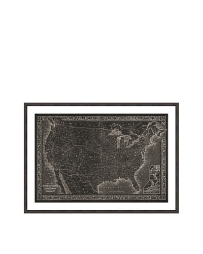 Oliver Gal United States of America Map 1864 Framed Art Print