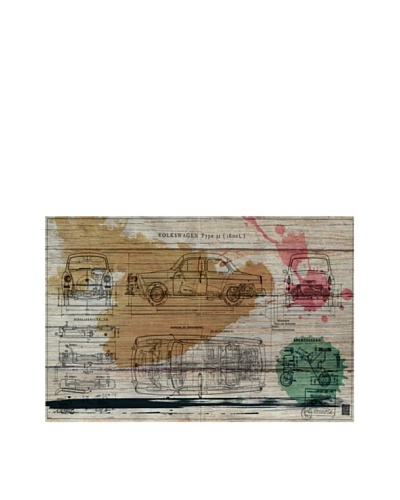 Oliver Gal 'Voiture Spring' American Reclaimed Wood Wall Art