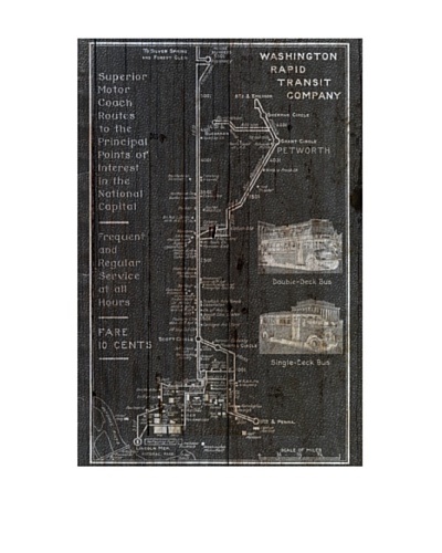 Oliver Gal ‘Washington Rapid Transit Co. Map 1927’ American Reclaimed Wood Wall Art