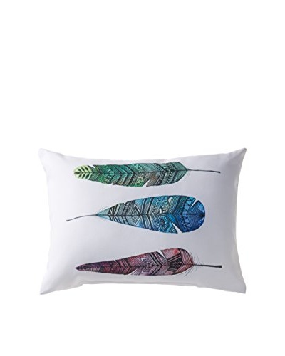 Oliver Gal by One Bella Casa Apache Rainbow Feather Pillow, White Multi