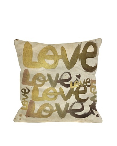 Oliver Gal by One Bella Casa Four Letter Word Pillow, Gold/Multi