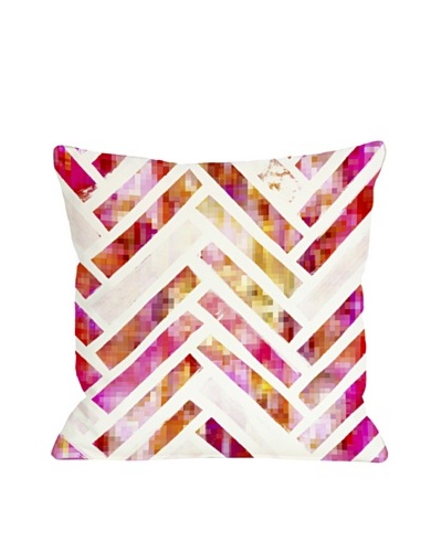 Oliver Gal by One Bella Casa Sugar Flake Herringbone Pillow, Pink/Multi