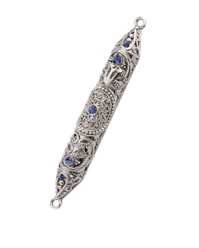 Olivia Riegel Silver Mezuzah with Sapphire Swarovski Crystals