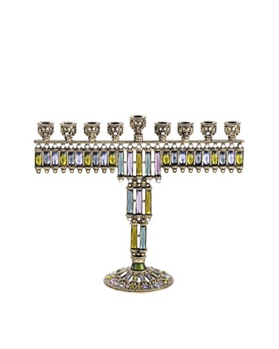 Olivia Riegel Rachel Menorah with Hand-Set Swarovski Crystals, Glass Gems, and Faux Pearls