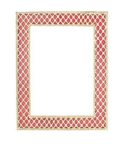 Olivia Riegel Susie 5 x 7 Pewter Lattice Frame, Pink