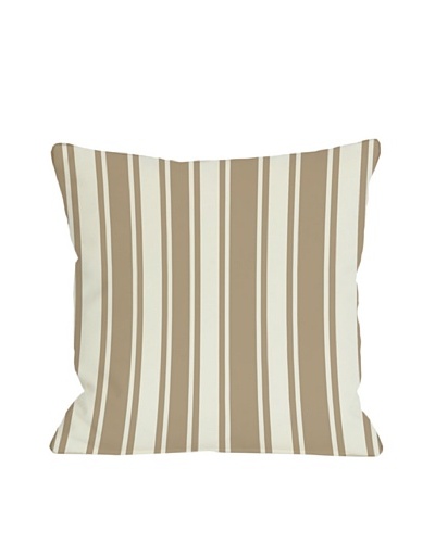 One Bella Casa Tri-Stripes 18×18 Outdoor Throw Pillow [Tan]