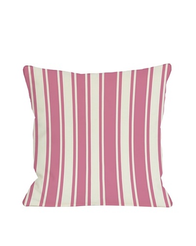 One Bella Casa Tri-Stripes 18x18 Outdoor Throw Pillow [Pink]