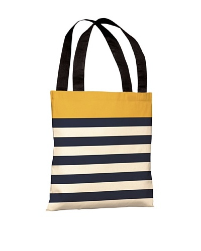 One Bella Casa Nautical Stripes Beach Tote, Mimosa