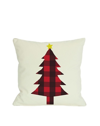 One Bella Casa Plaid Christmas Tree Reversible Pillow