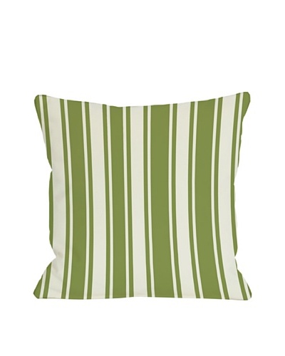 One Bella Casa Tri-Stripes 18x18 Outdoor Throw Pillow [Green]